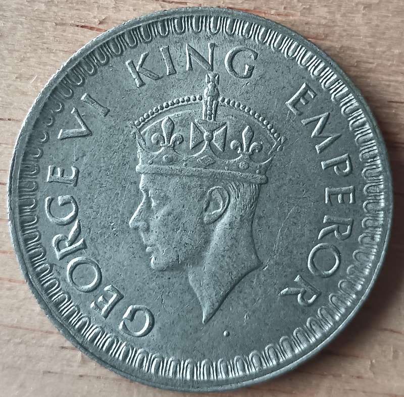 India silver 1/2 Rupee 1943 aUNC