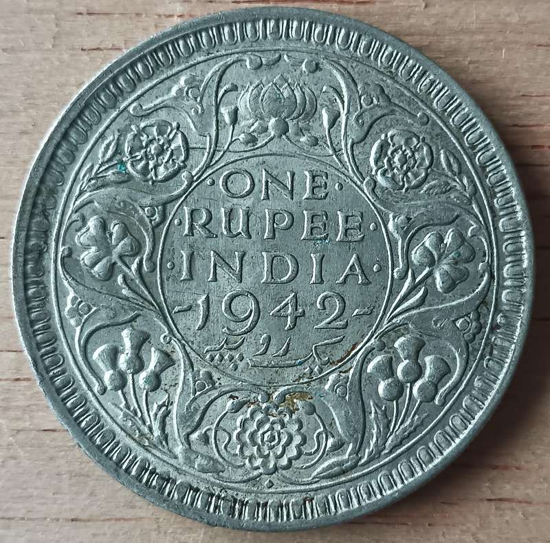 India silver Rupee 1942 aUNC