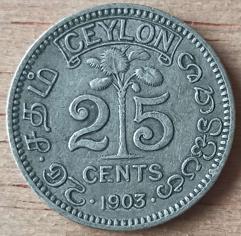 Ceylon silver 25c 1903