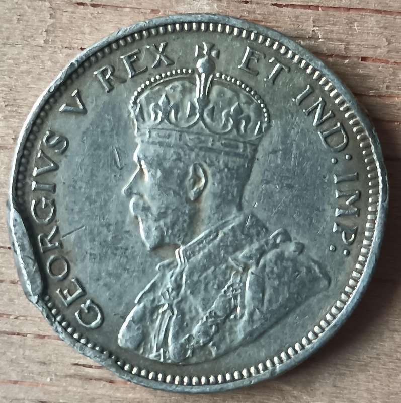East Africa silver 20 cent 1914H rare - ex mount filler