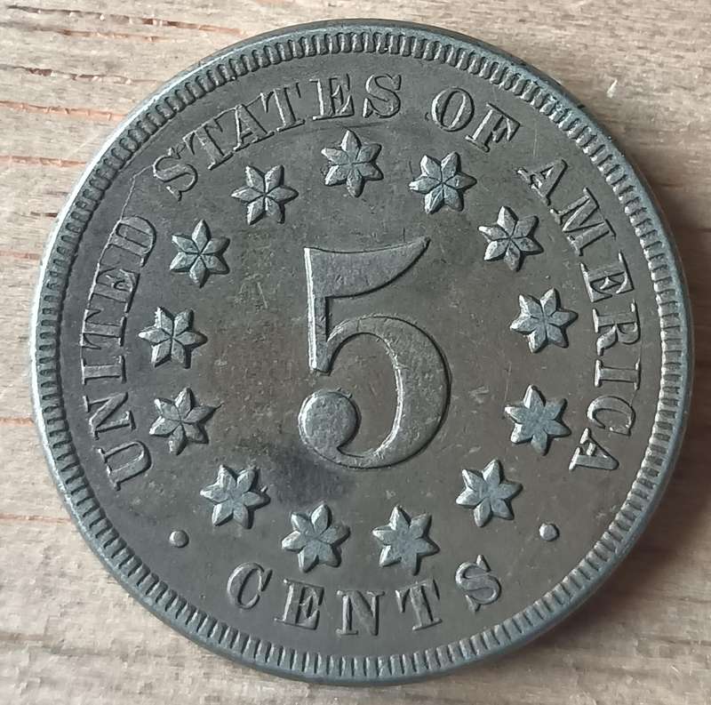 USA 5 cent nickel 1869