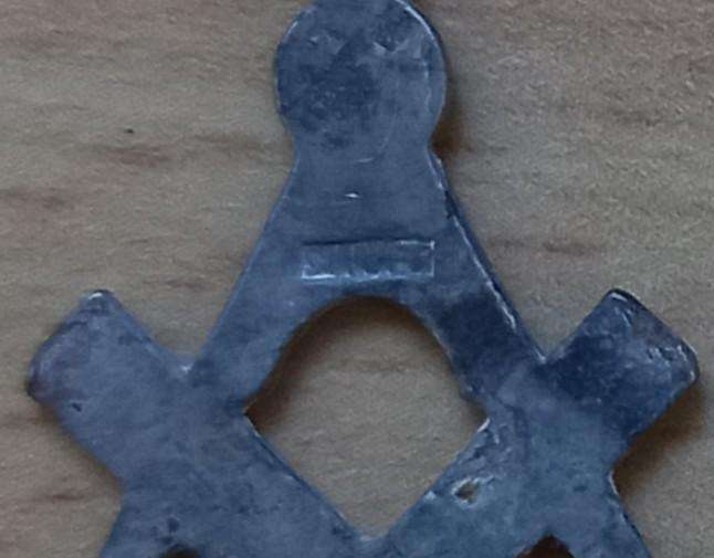 Small silver Freemason square and compass pendant