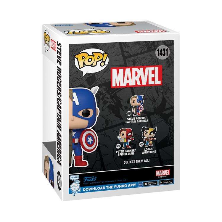 Funko POP! MARVEL SPLIT CAPTAIN AMERICA/STEVE ROGERS VIN FIG