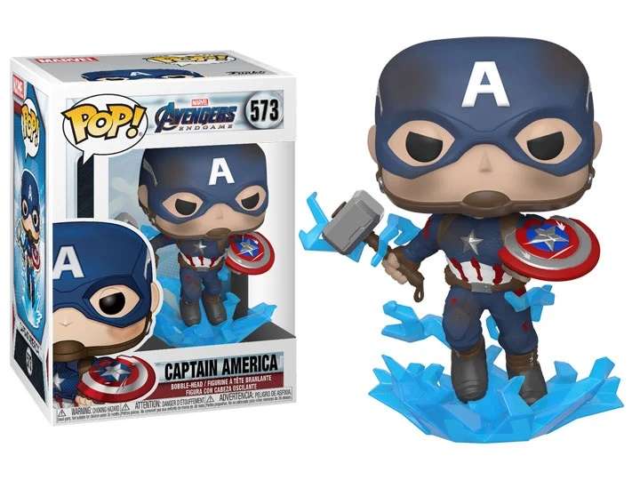 Funko POP! MARVEL ENDGAME CAP A W/ BROKEN SHIELD & MJOLNIR VIN FIG