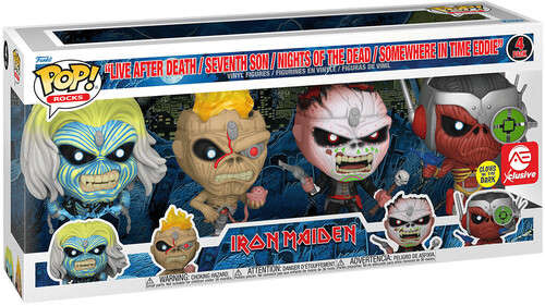 FUNKO POP! ROCKS Iron Maiden - Eddie 4PK Glow in the Dark Box Set (AE Exclusive)