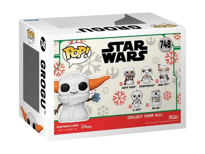 Funko POP! STAR WARS MANDO HLDY GROGU SNOWMAN VIN FIG