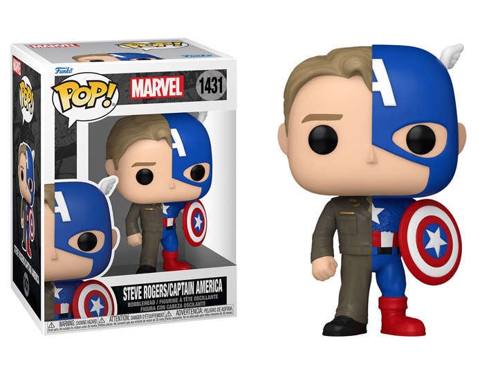 Funko POP! MARVEL SPLIT CAPTAIN AMERICA/STEVE ROGERS VIN FIG