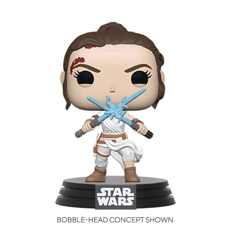 Funko! POP STAR WARS SWEP9 REY W/2 LIGHT SABERS VINYL FIG