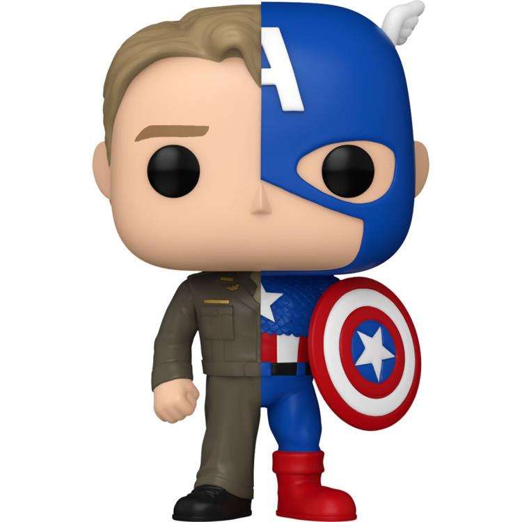 Funko POP! MARVEL SPLIT CAPTAIN AMERICA/STEVE ROGERS VIN FIG