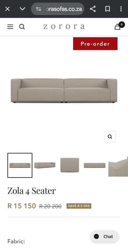 ZOLA - 4 SEATER COUCH WITH OTTOMAN