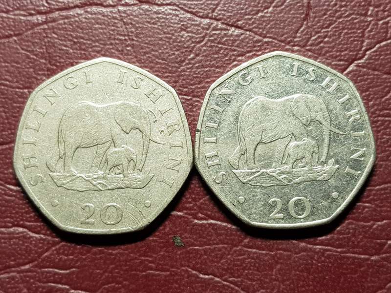2 x 1992 Tanzania 20 Shilingi - [Bid per coin to take both]