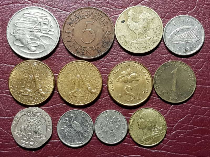A Lot of 12 International Coins - [Bid per coin to take all]