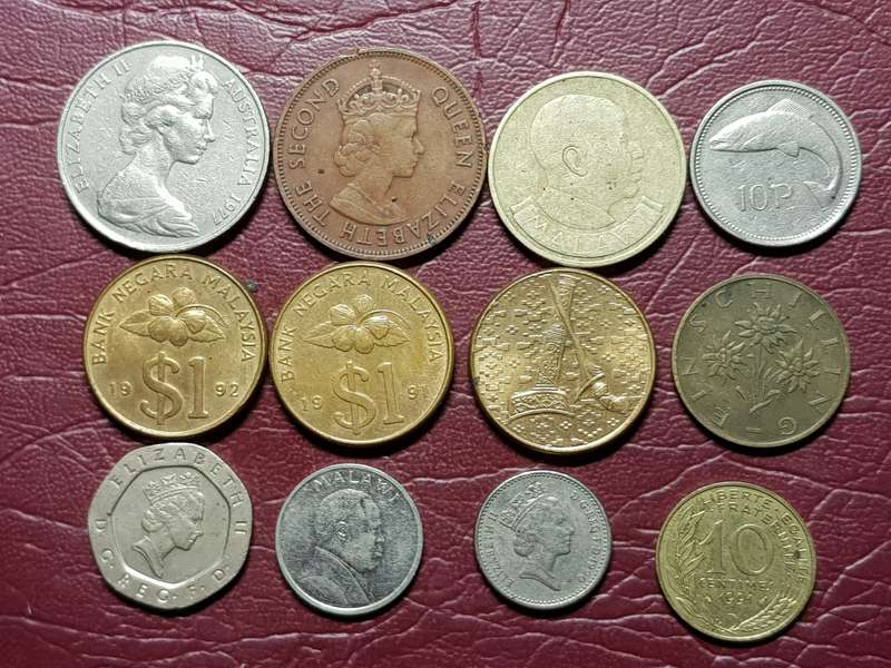 A Lot of 12 International Coins - [Bid per coin to take all]