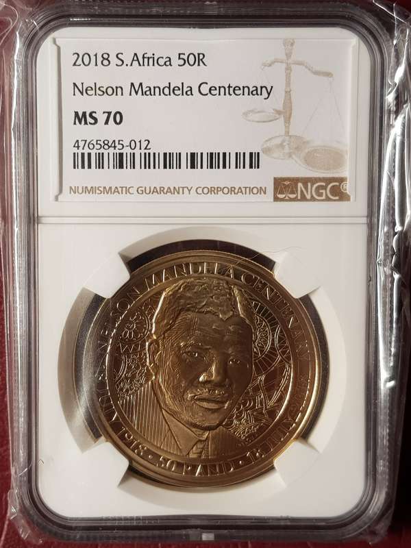 MS 70 NGC Graded 2018 RSA R50 - Nelson Mandela Centenary