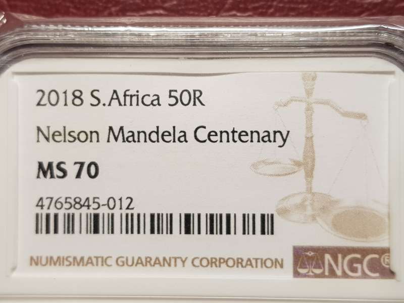 MS 70 NGC Graded 2018 RSA R50 - Nelson Mandela Centenary