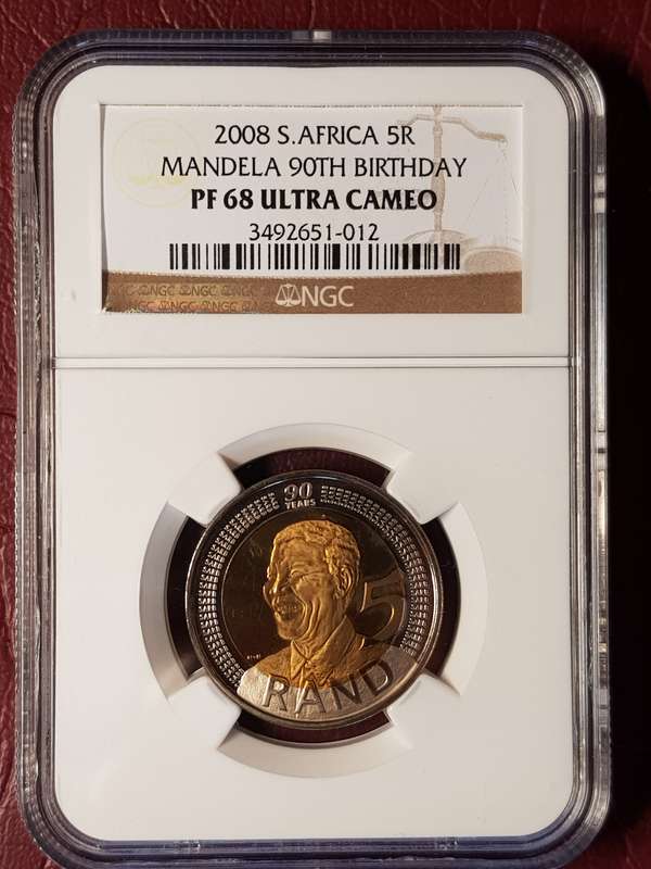 PF 68 Ultra Cameo 2008 RSA R5 - Mandela 90th Birthday