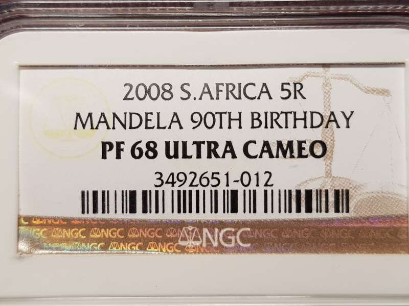 PF 68 Ultra Cameo 2008 RSA R5 - Mandela 90th Birthday