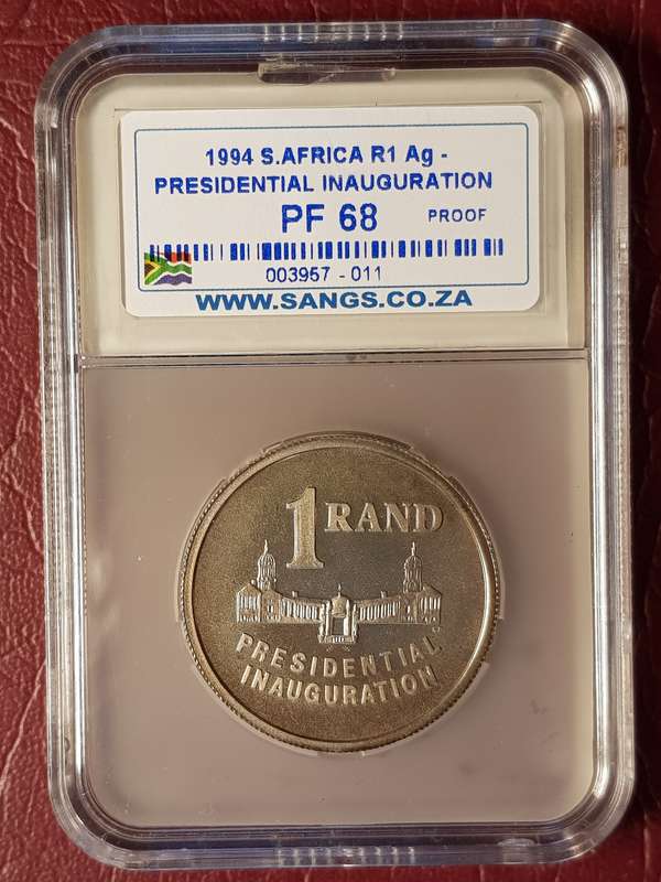 PF 68 SANGS Graded 1994 RSA Silver R1 - Presidential Inauguration