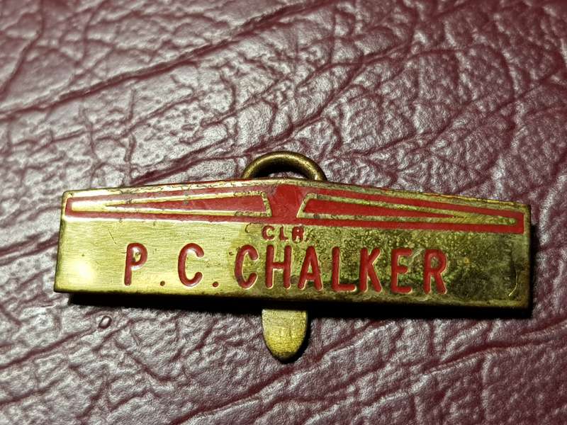 WWII Combat Logistics Regiment Name Pin - P.C. Chalker