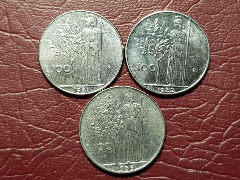3 x Italy 100 Lire - [Bid per coin to take all]