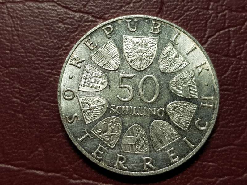 1965 Austria Silver 50 Schilling Vienna University