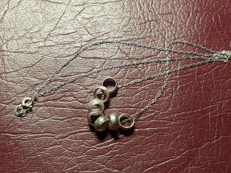 Lovely Genuine Solid Sterling Silver Necklace In Very Good Condition - [3,5 g]
