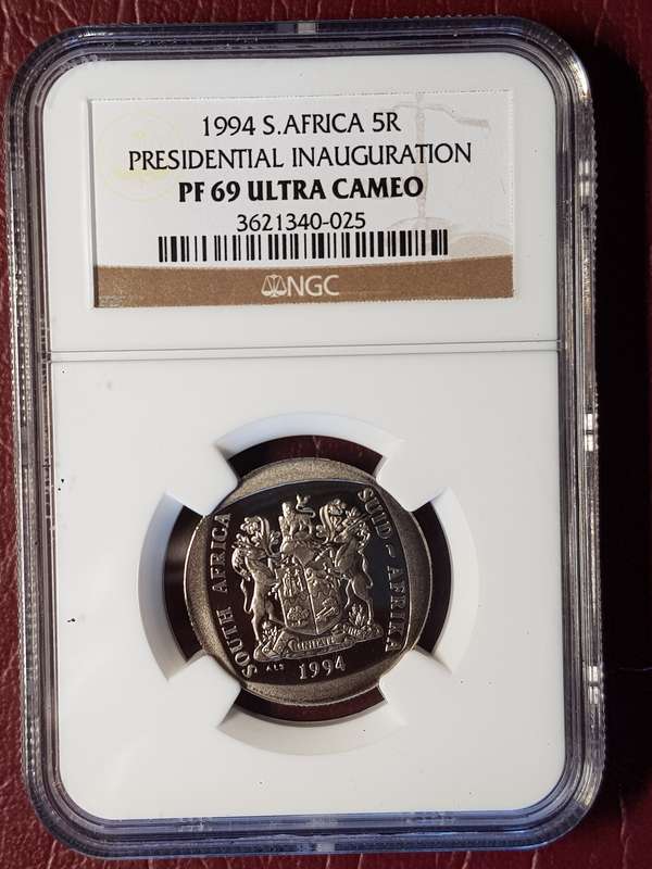 PF 69 Ultra Cameo 1994 RSA R5 NGC Graded - Presidential Inauguration