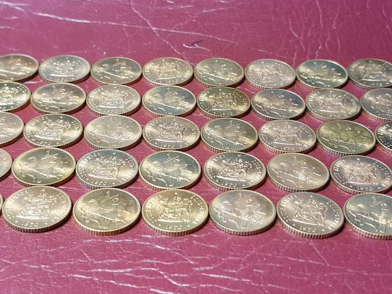 A Lot Of 40 x 1970 RSA Bronze ½ Cents - All Brilliant Mint State