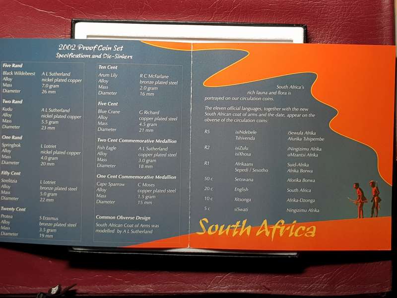 2002 RSA Proof Coin Set Capsuled In Original SAM Box
