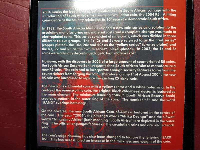 2004 RSA Proof Coin Set Capsuled In Original SAM Box