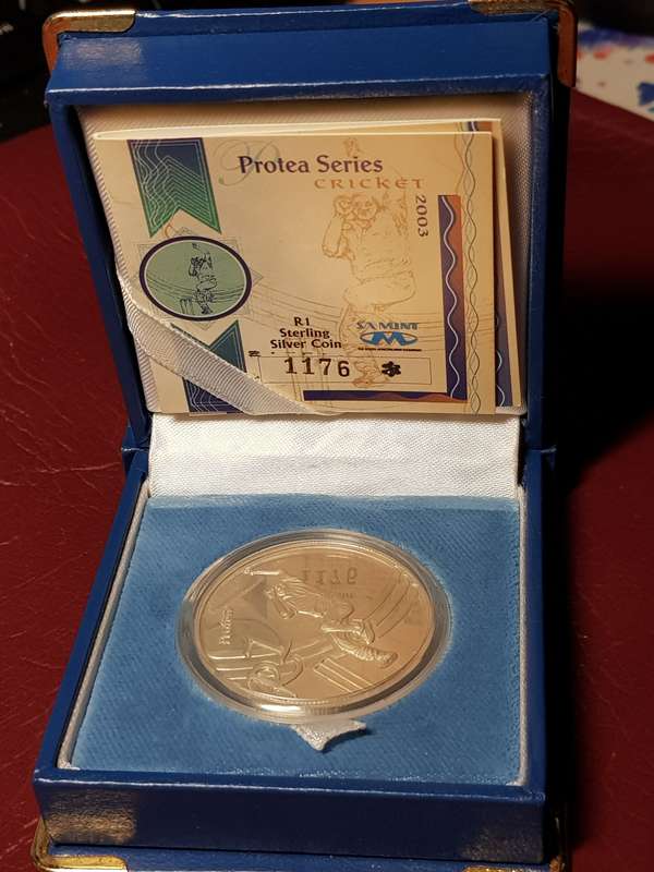 2003 RSA Sterling Silver R1 Cricket Proof Capsuled In Original SAM Box With C.O.A.