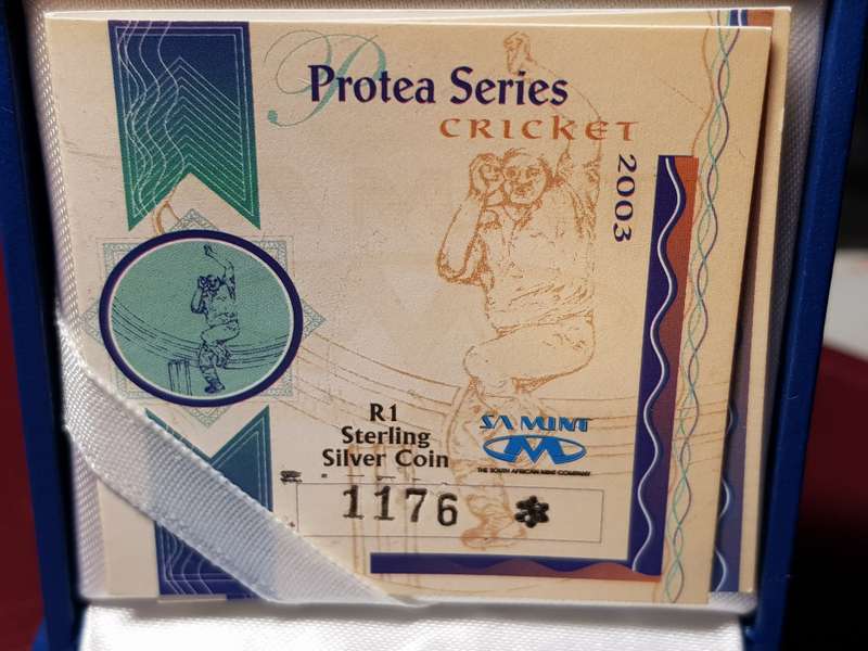 2003 RSA Sterling Silver R1 Cricket Proof Capsuled In Original SAM Box With C.O.A.