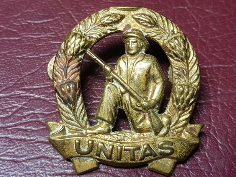SADF Brass Unitas Commando Cap Badge