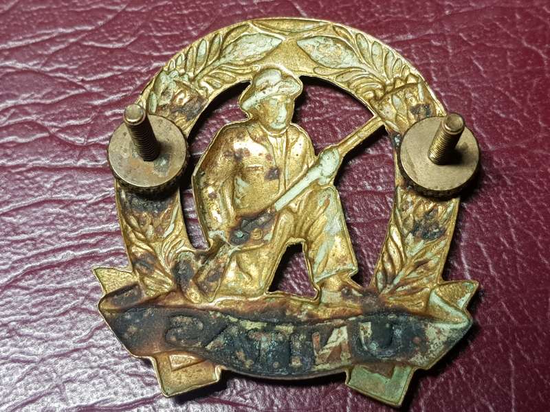 SADF Brass Unitas Commando Cap Badge