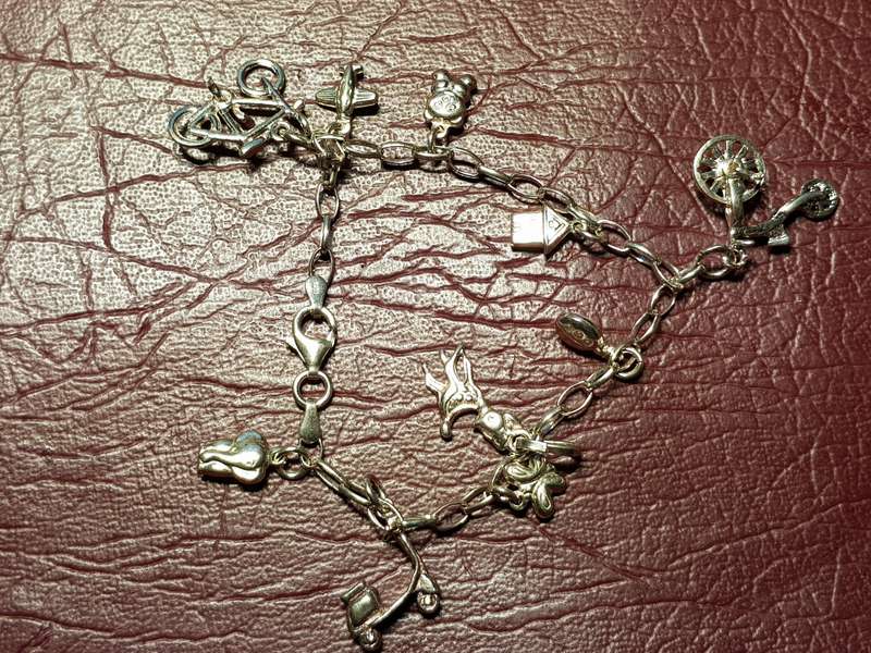 Lovely Genuine Solid Sterling Silver Charm Bracelet in Excellent Condition - [11 g]