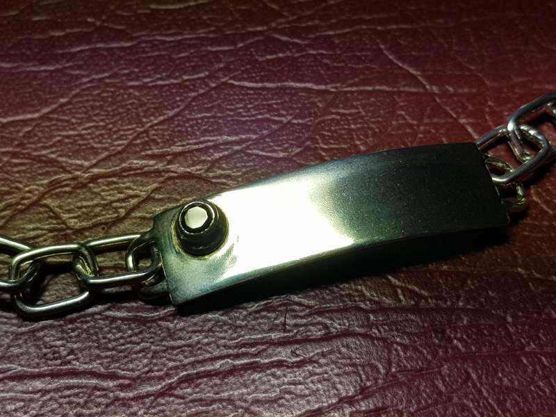 Lovely Genuine Solid Sterling Silver Name Bracelet With Onyx in Excellent Condition - [14 g]