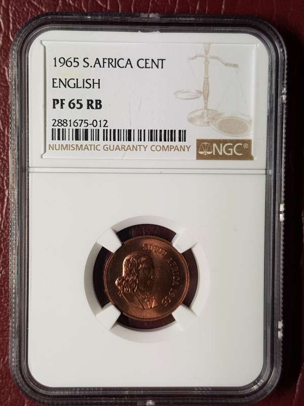 1965 RSA 1 CENT ENGLISH - NGC GRADED PF 65 RB