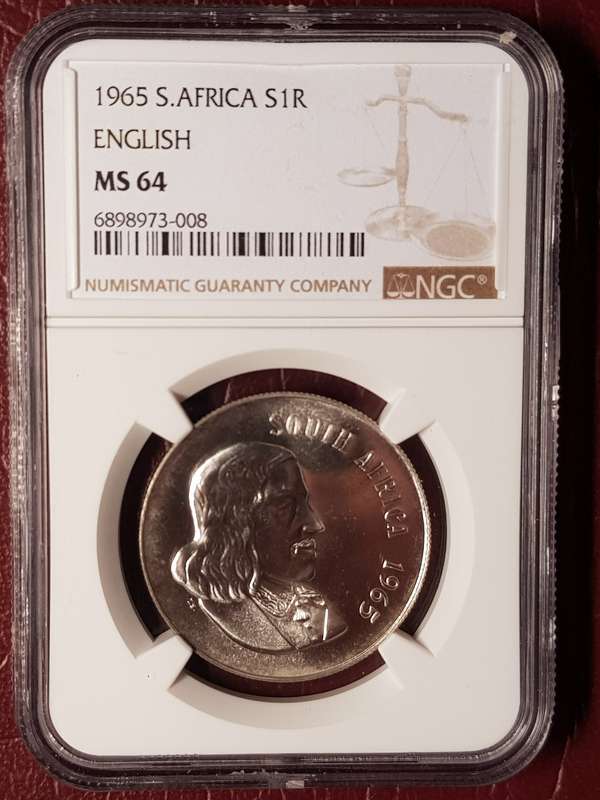1965 RSA Silver R1 English - NGC Graded MS 64
