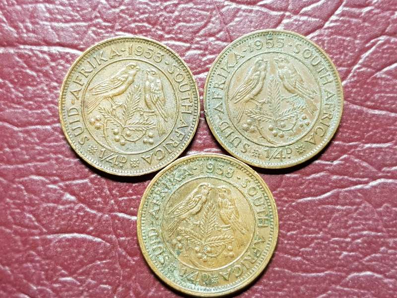 A Lot Of 3 x SA Union Quarter Pennies - Different dates - [Bid per coin to take all]