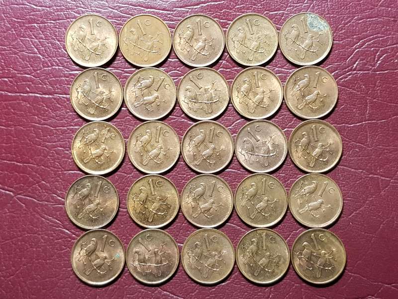 A LotOf 25 RSA Bronze 1 CENTS - [Bid per coin to take all.]