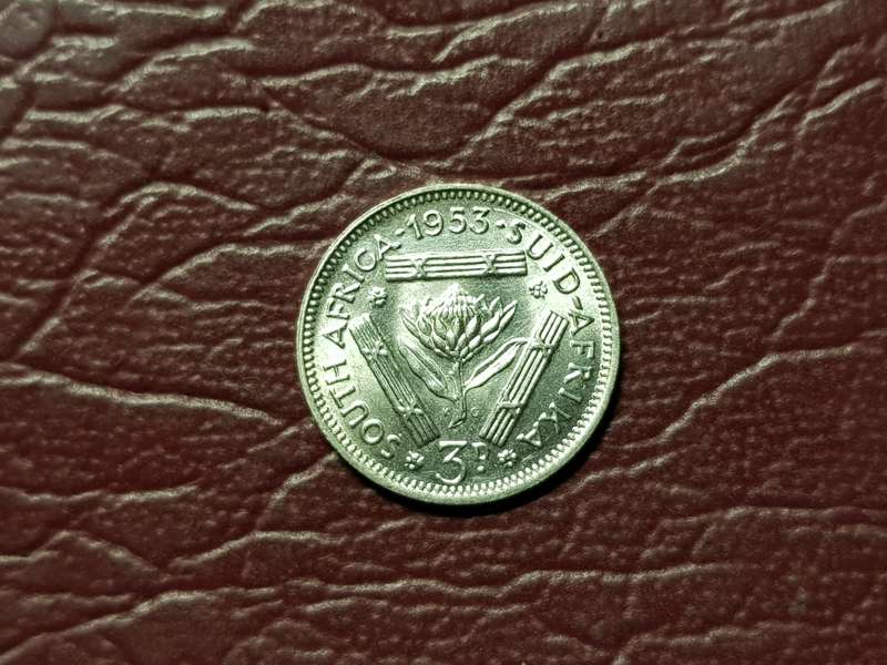 1953 SA Union Silver 3 Pence - Mint State