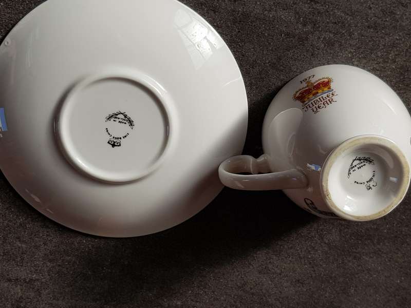 Queen Elizabeth Silver Jubilee Porcelain Cup And Saucer In Perfect Condition