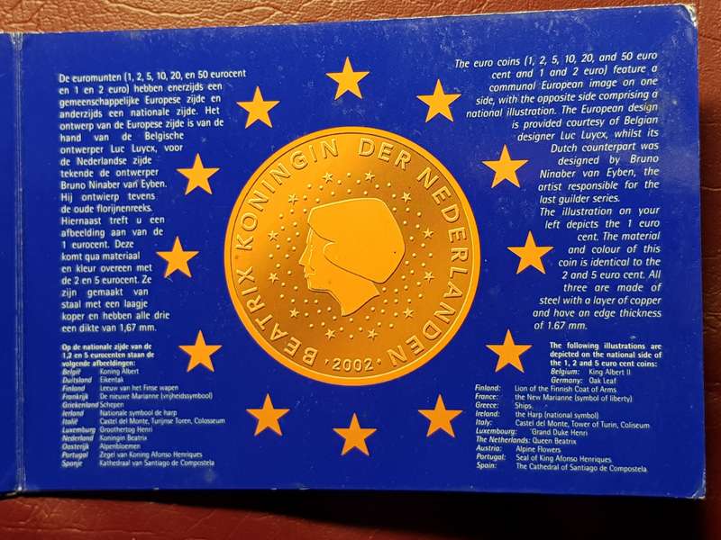 2002 Netherland Coin Set Capsuled In Folder