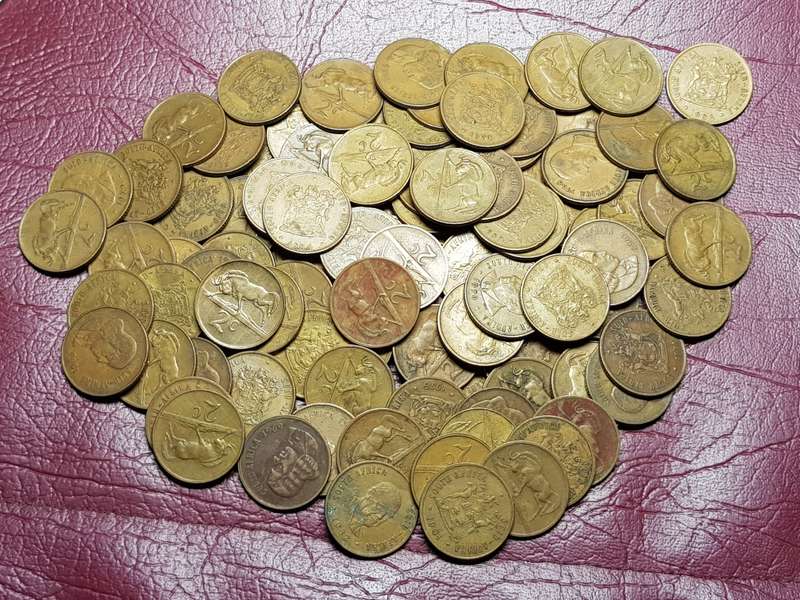 A Lot Of 100 RSA Bronze 2 Cents - [Bid per coin to take all]