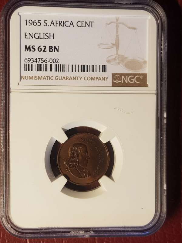 1965 RSA Cent English - NGC GRADED MS 62 BN