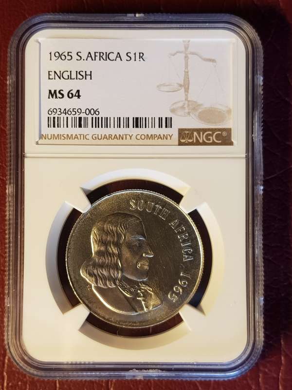 1965 RSA Silver R1 English - NGC Graded MS 64