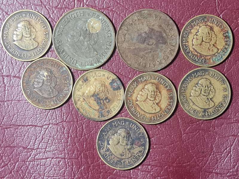 10 x RSA Old One Cents and Half Cents