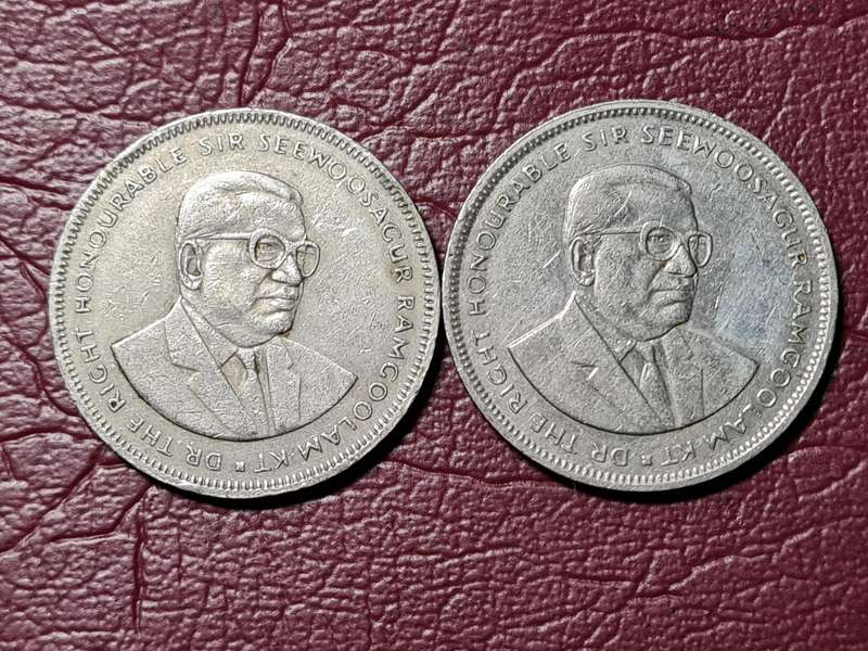 1987 And 1992 Mauritius 5 Rupees