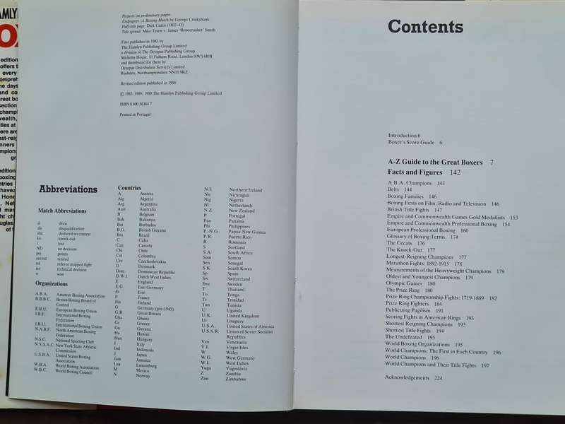 THE HAMLYN ENCYCLOPEDIA OF BOXING BY GILBERT ODD IN EXCELLENT CONDITION.