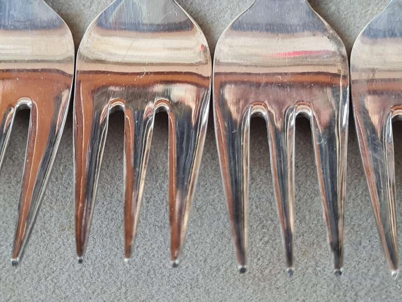Set of 6 Silver Plated Eetrite Cake Forks in Perfect Condition